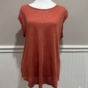 Willi Smith Sleeveless Knit Top in Rust (Size M)